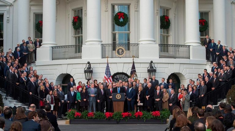 Image result for photos of trump celebrating with congress