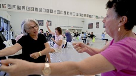 Joy Schnall, left, of Delray Beach, Fla., partners