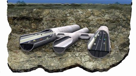 A rendering of a tunnel under Long Island