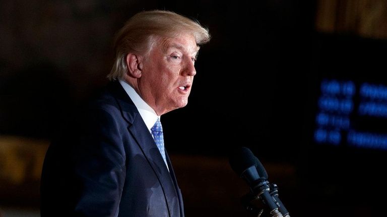 President Donald Trump speaks on Capitol Hill in