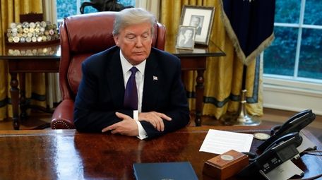 President Donald Trump in the Oval Office.