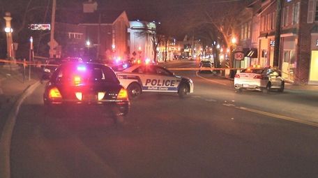 Suffolk County police respond after a pedestrian in
