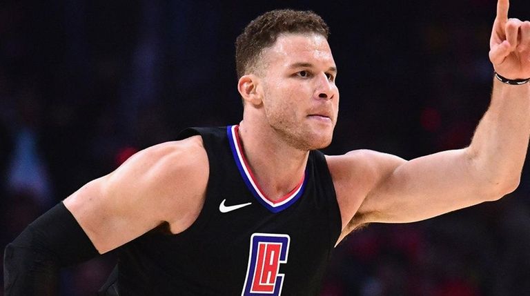 Blake Griffin celebrates his basket during a game