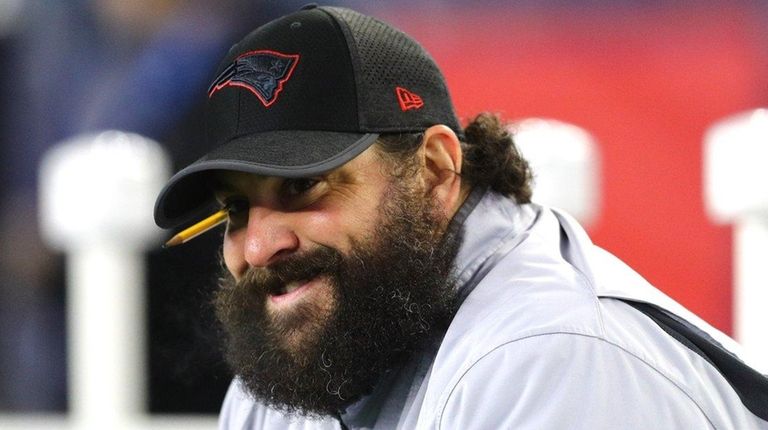 Patriots defensive coodinator Matt Patricia before the AFC