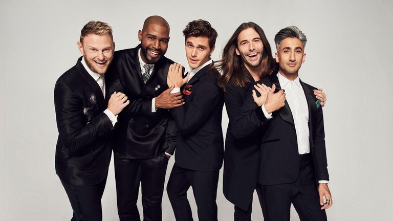 Bobby Berk, left, Karamo Brown, Antoni Porowski, Jonathan