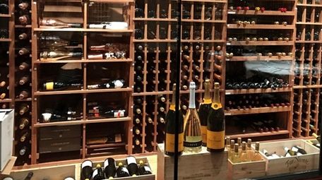 A portion of the wine cellar at The
