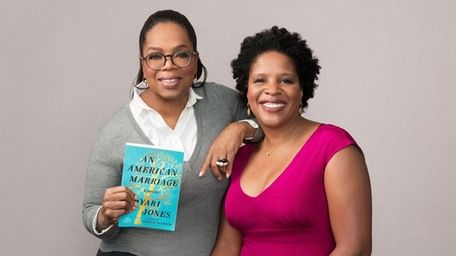 Oprah Winfrey, left, with Tayari Jones, author of