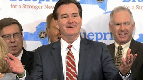 Senate Majority Leader John Flanagan (R-Smithtown) speaks at