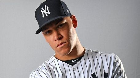 Yankees outfielder Aaron Judge on Photo Day 2018