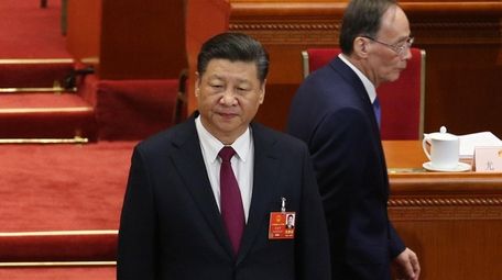 Chinese President Xi Jinping, left, during the opening