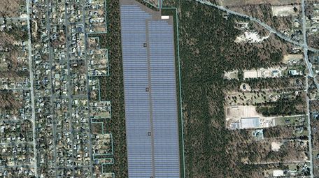 A rendering of Middle Island Solar Farm in