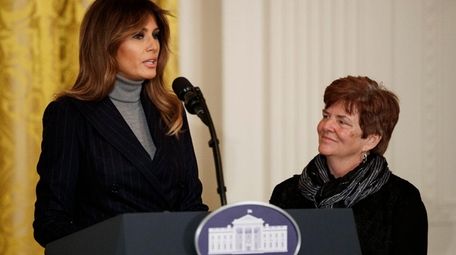 First lady Melania Trump, joined by Betty Henderson