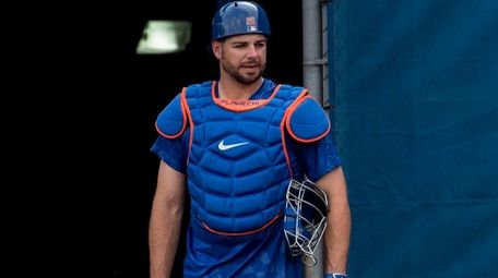 Mets catcher Kevin Plawecki during a spring training