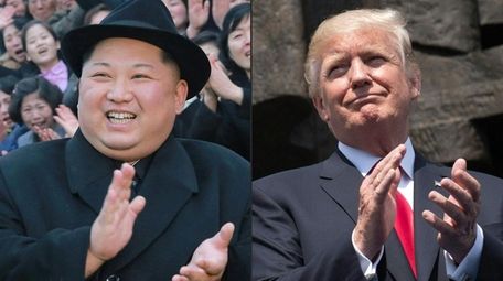 A combination photo of North Korean leader Kim