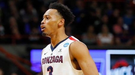 Gonzaga's Johnathan Williams reacts during a game against