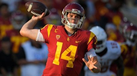 USC quarterback Sam Darnold throws against Texas on