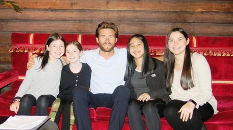 Actor Scott Eastwood with Kidsday reporters, from left,