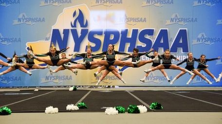 Seaford cheerleaders compete in the NYSPHSAA Cheerleading Championships