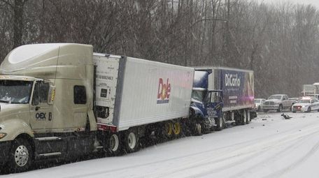 A crash involving two tractor trailers and other