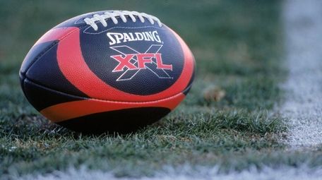 A view of the XFL football before a