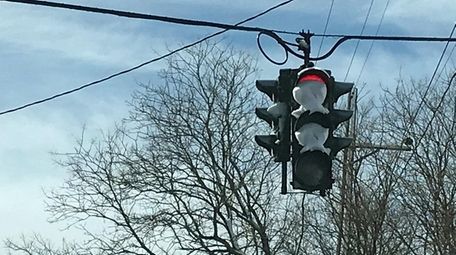 Some traffic signals along New York Avenue in