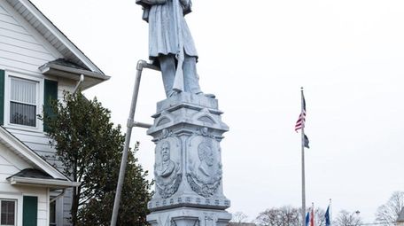 The Civil War statue in Patchogue, shown in