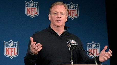 Commissioner Roger Goodell answers a question from a