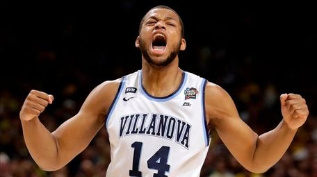 Villanova forward Omari Spellman celebrates during the first