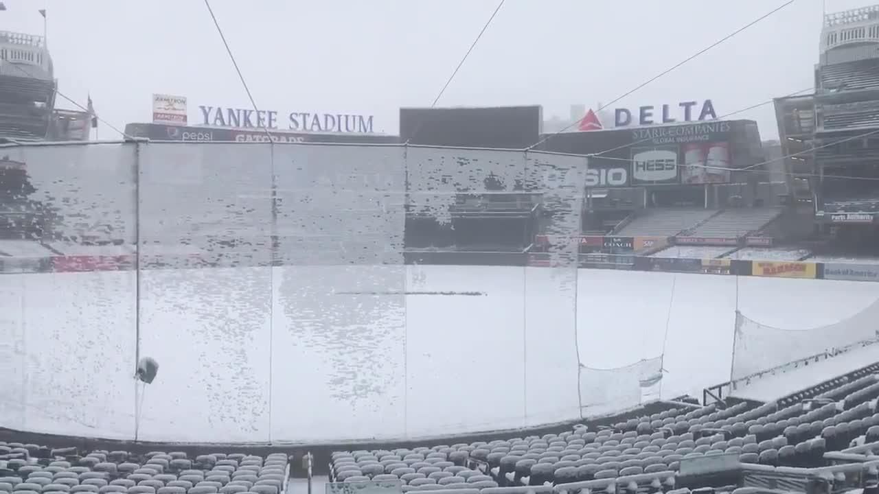 The Yankees' home opener was postponed by snow