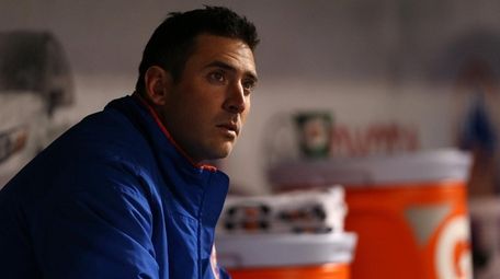 Matt Harvey of the Mets looks on from