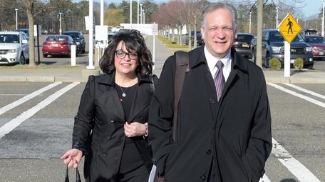 Linda and Edward Mangano arrive at the federal