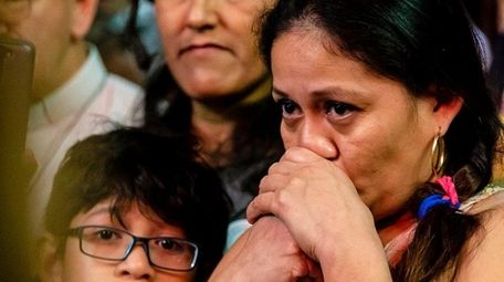 Aura Hernandez with her son, Danny, at the