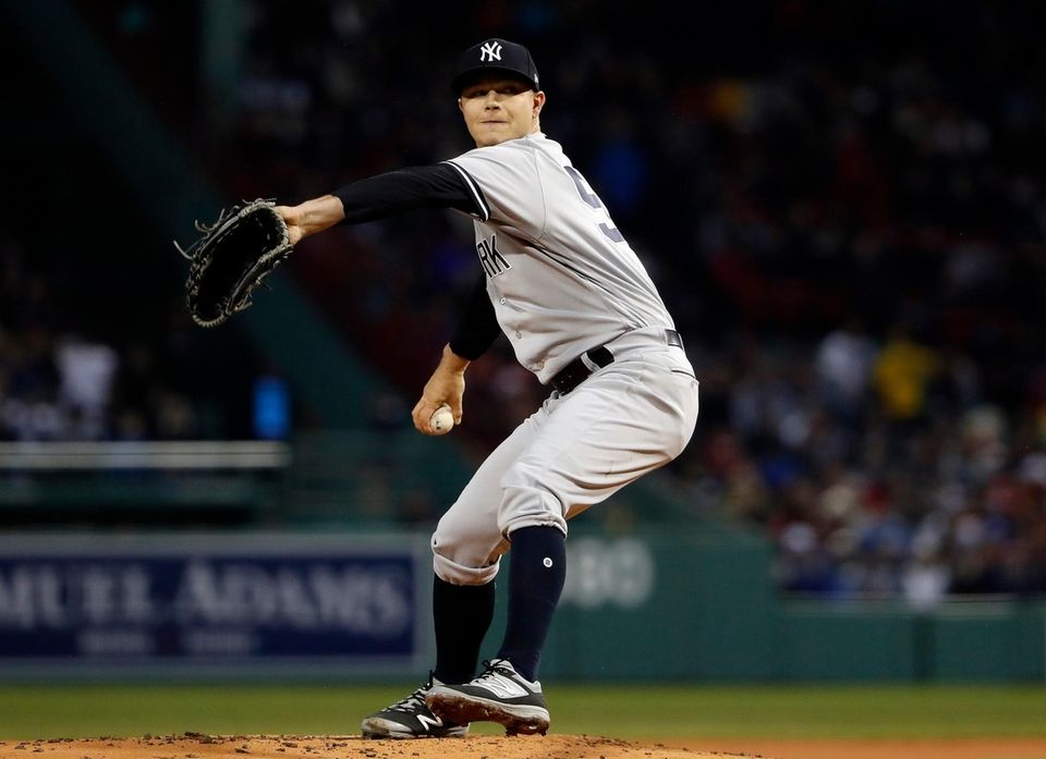 New York Yankees starting pitcher Sonny Gray delivers