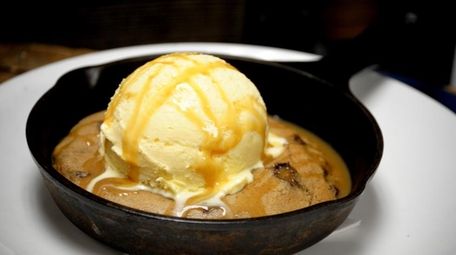 The iron skillet cookie (warm-from-the-oven chocolate chip, topped