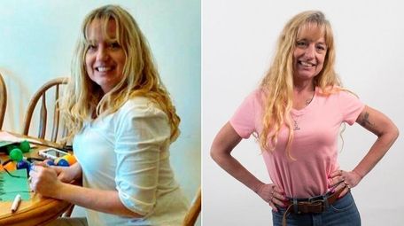 Dawn Fitch, 49, of Mastic, at left in