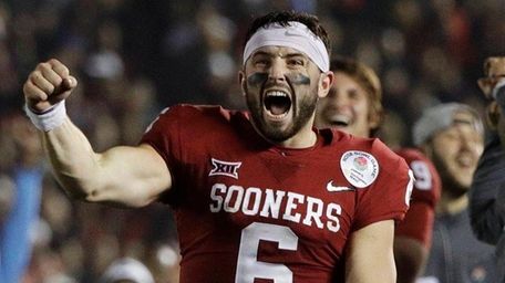 Oklahoma quarterback Baker Mayfield during the second half