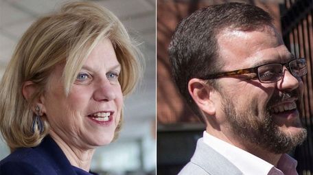 Democratic Assembs. Shelley Mayer, left, and Luis Sepulveda