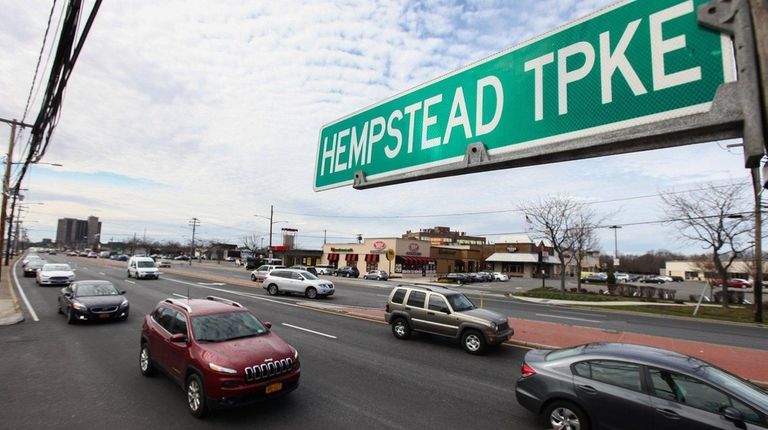 A view of Hempstead Turnpike in East Meadow.