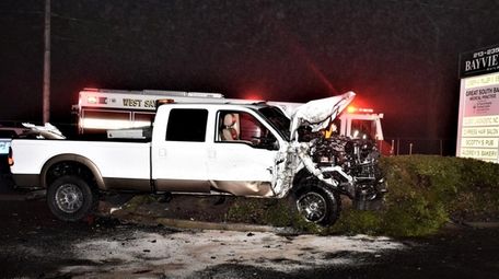 A driver fled after crashing into a pole
