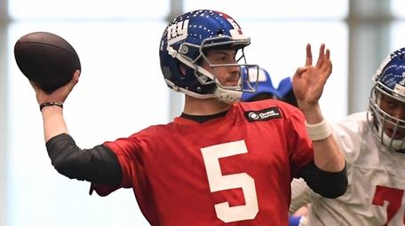 Giants quarterback Davis Webb during the second day