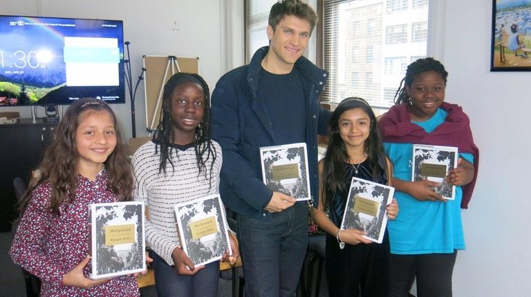 Author and actor Keegan Allen with Kidsday reporters,
