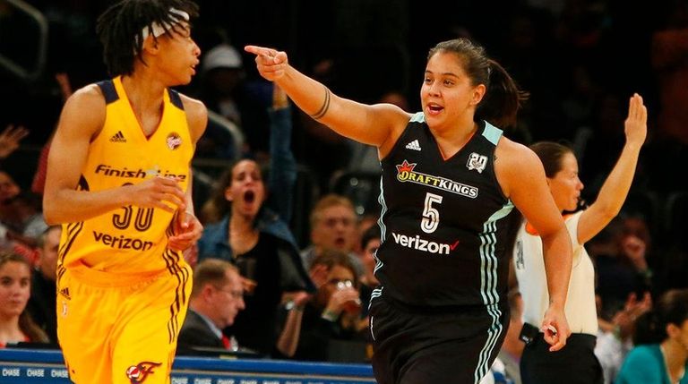 Shoni Schimmel of the New York Liberty celebrates