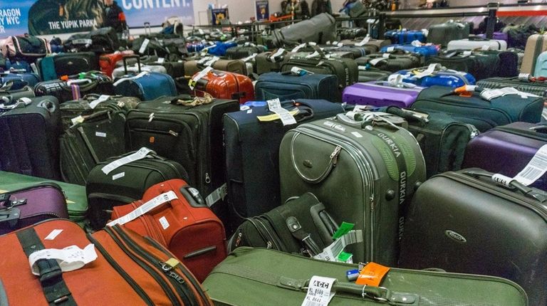 Luggage at Kennedy Airport's Terminal 4 at the