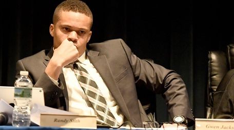 Hempstead school trustee Randy Stith during a board