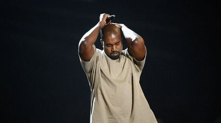 Kanye West onstage during the 2015 MTV Video