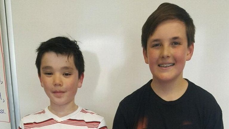 Kidsday reporters Hugo Kapon, left, and Chase Gudelauski