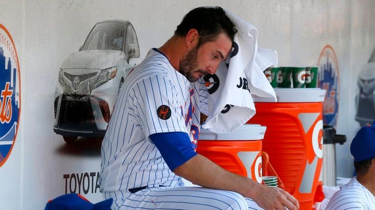 Matt Harvey of the Mets sits in the