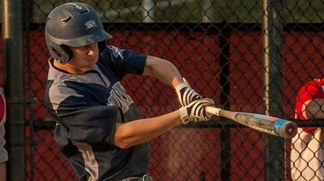 Eastport-South Manor's Adam Burk hits a two-run double