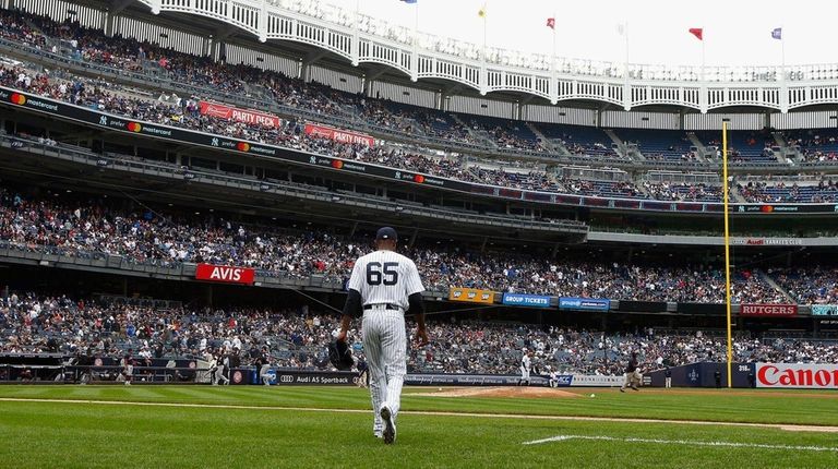 Domingo German takes the field for the sixth