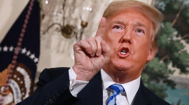 President Donald Trump announces his decision on Tuesday